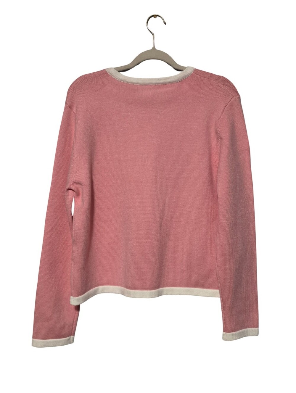 PRETTY GARDEN Cardigan Womens Medium Pink Preppy Gold Button Old Money Rich Girl - Picture 7 of 9